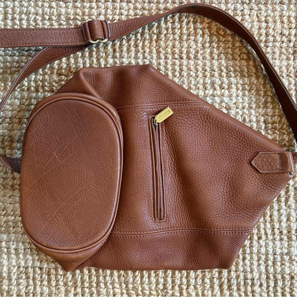 Vintage Coach Brown Leather Crossbody / Belt Bag